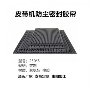 無動力導料槽口抑塵密封橡膠簾 6mm膠條擋塵簾 美奐橡塑
